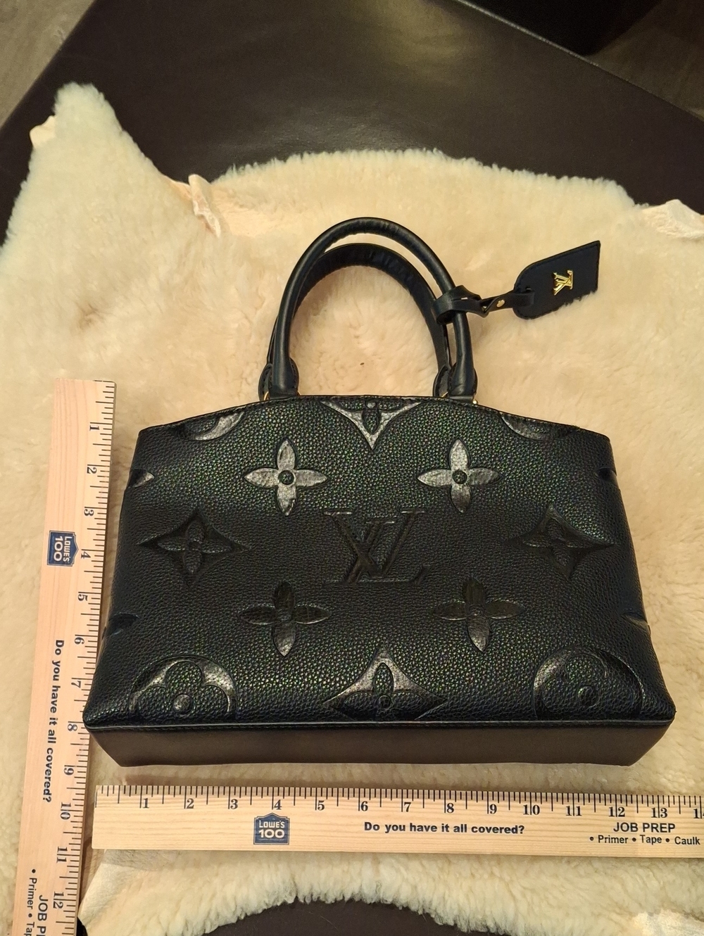 Louis Vuitton Black Embossed Monogram Satchel